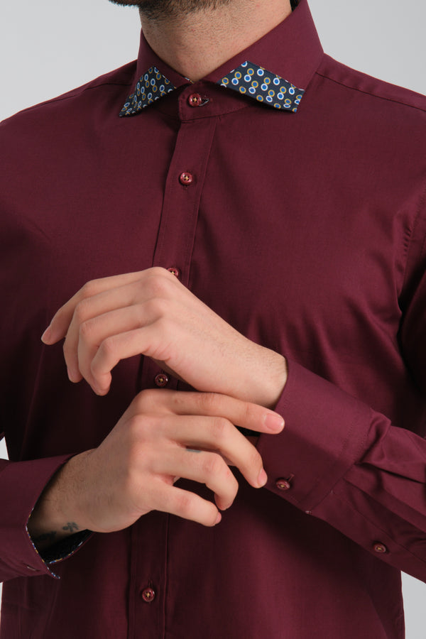 Chemise Homme Popelin Stretch Rouge
