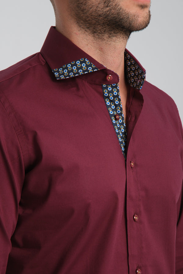 Chemise Homme Popelin Stretch Rouge