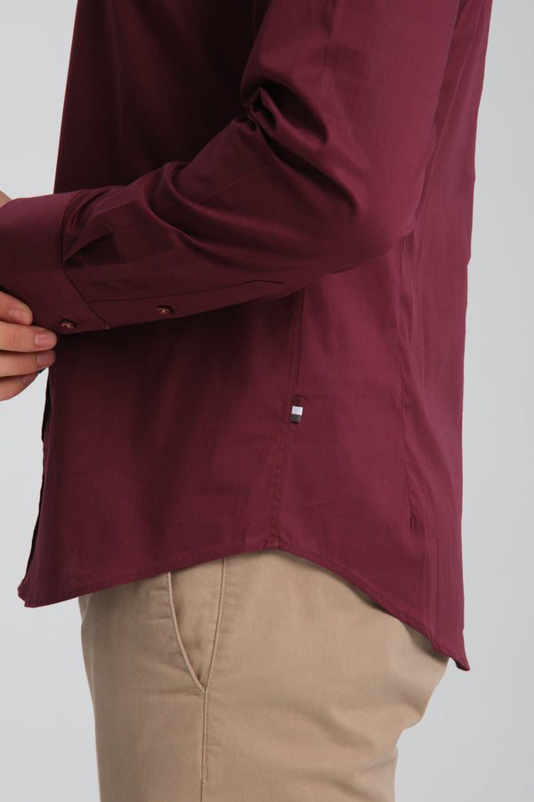 Chemise Homme Popelin Stretch Rouge