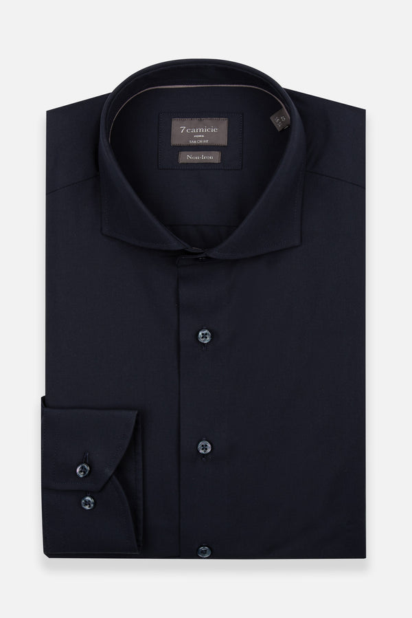 Chemise Homme Marcello Essential Popelin Bleu Sans repassage