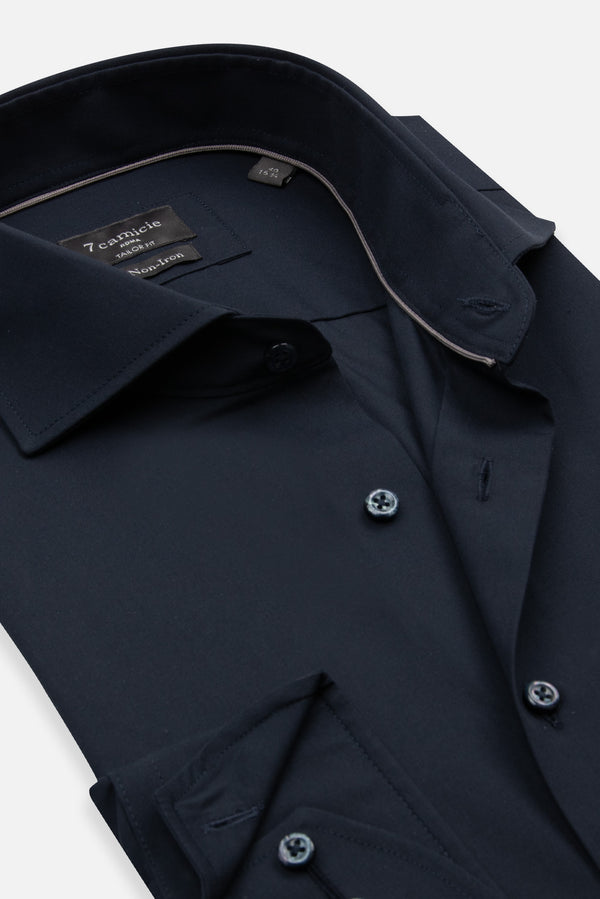 Chemise Homme Marcello Essential Popelin Bleu Sans repassage