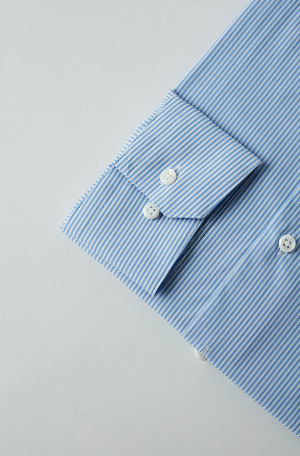 Essentials Premium Cotton Man Shirt Light Blue White