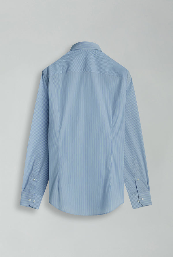 Essentials Premium Cotton Man Shirt Light Blue White