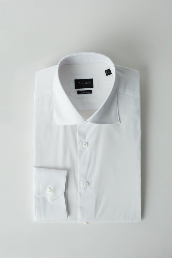 Camicia Uomo Essential Cotone Premium Popelin Stretch Bianco