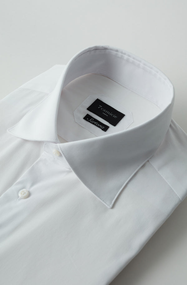 Camicia Uomo Essential Cotone Premium Popelin Stretch Bianco