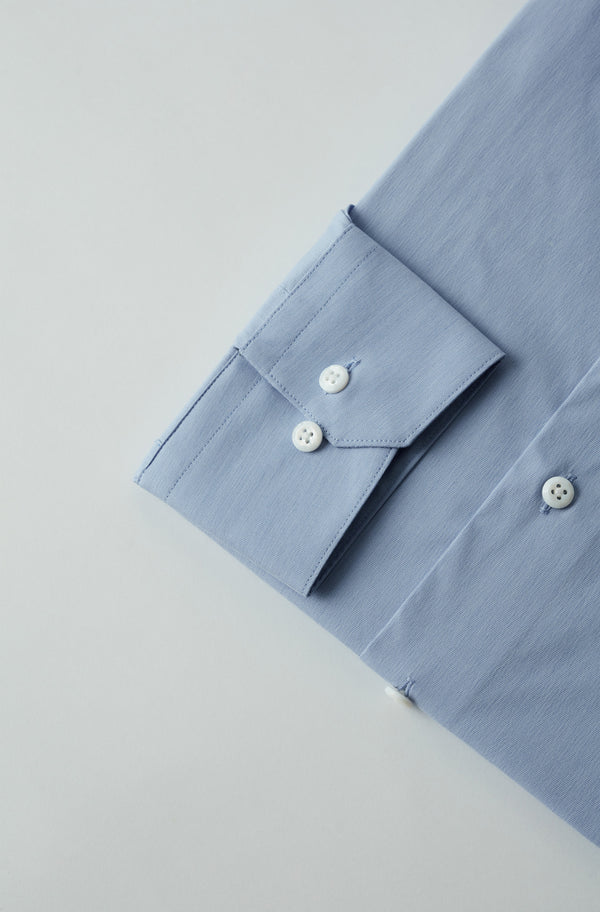 Essentials Premium Cotton Man Shirt Light Blue White