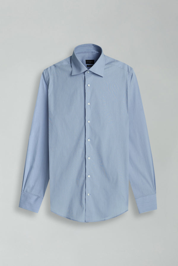 Essentials Premium Cotton Man Shirt Light Blue White