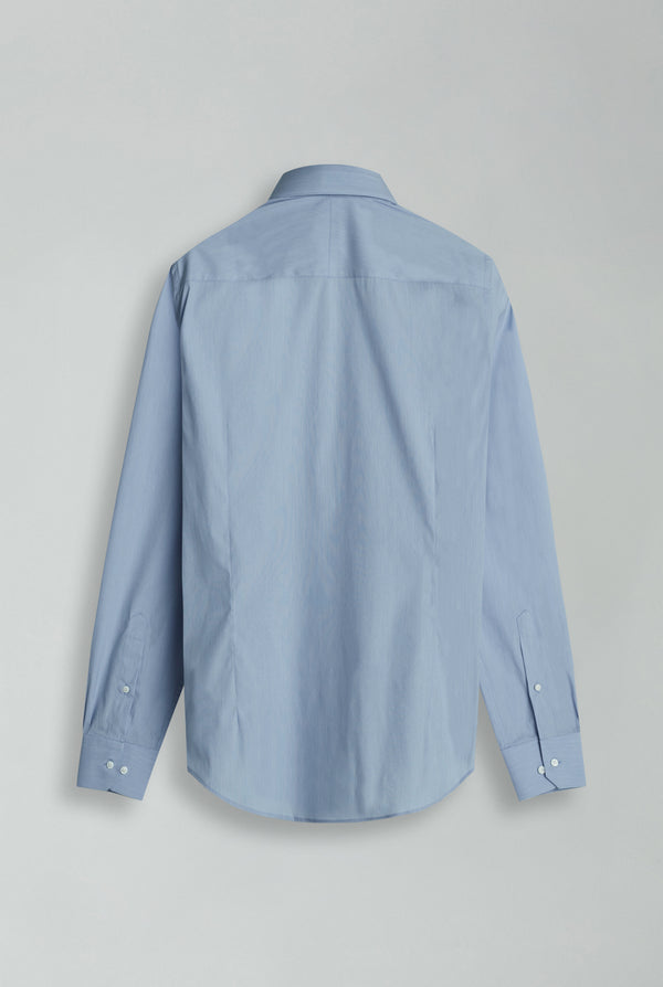 Essentials Premium Cotton Man Shirt Light Blue White