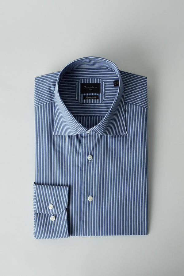 Essentials Premium Cotton Man Shirt Blue White