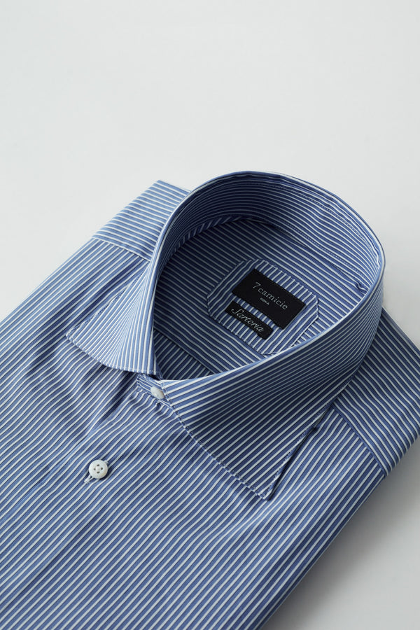 Essentials Premium Cotton Man Shirt Blue White