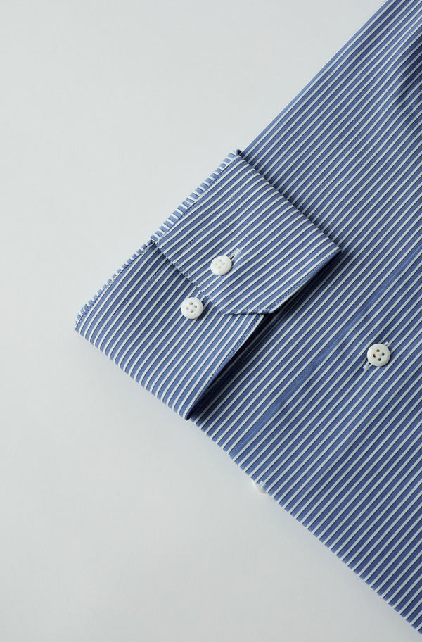 Essentials Premium Cotton Man Shirt Blue White