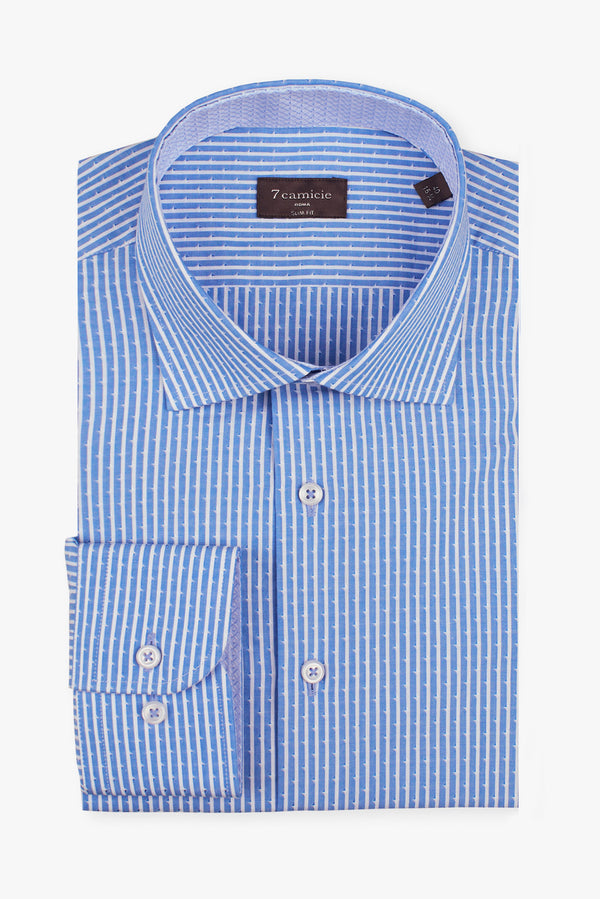 Camicia Uomo Firenze Sport Jacquard Blu Bianco