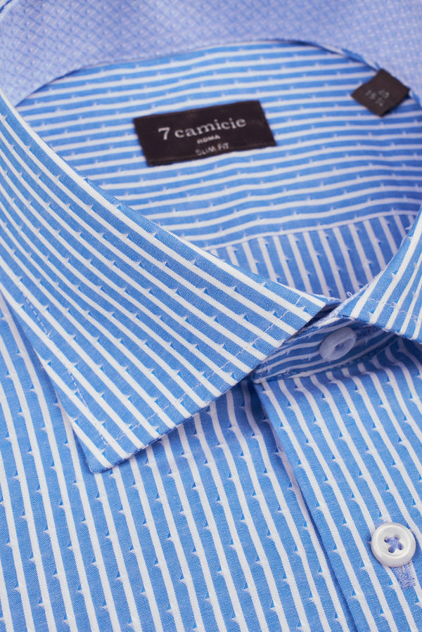 Firenze Sport Jaquard Man Shirt Blue White