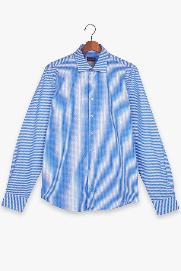 Firenze Sport Jaquard Man Shirt Blue White