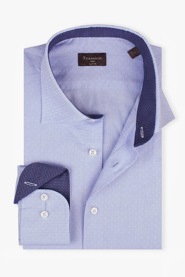 Firenze Sport Jaquard Man Shirt Light Blue Light Blue