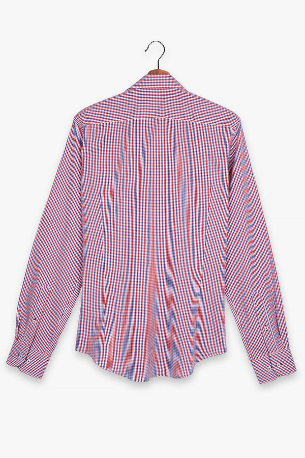Camicia Uomo Firenze Sport Popelin Blu Rosso