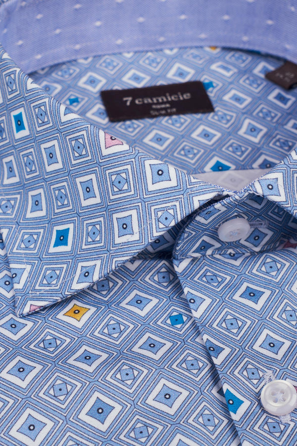 Firenze Sport Poplin Man Shirt Light Blue White