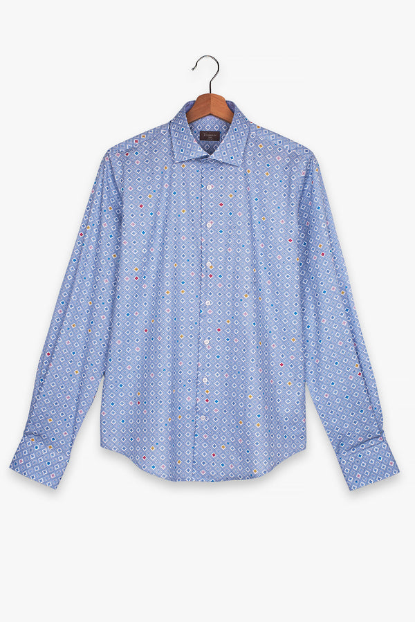 Firenze Sport Poplin Man Shirt Light Blue White