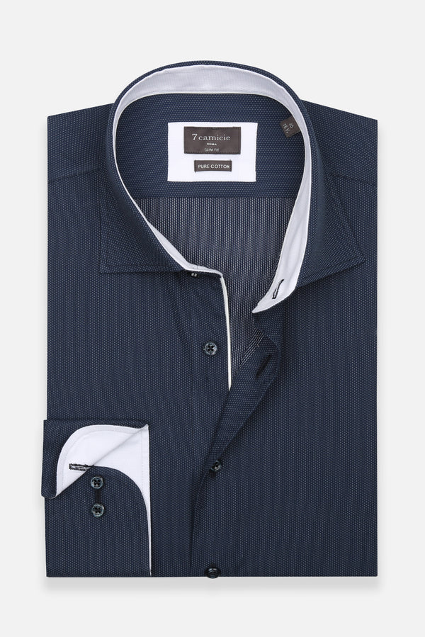 Firenze Sport Poplin Man Shirt Blue White