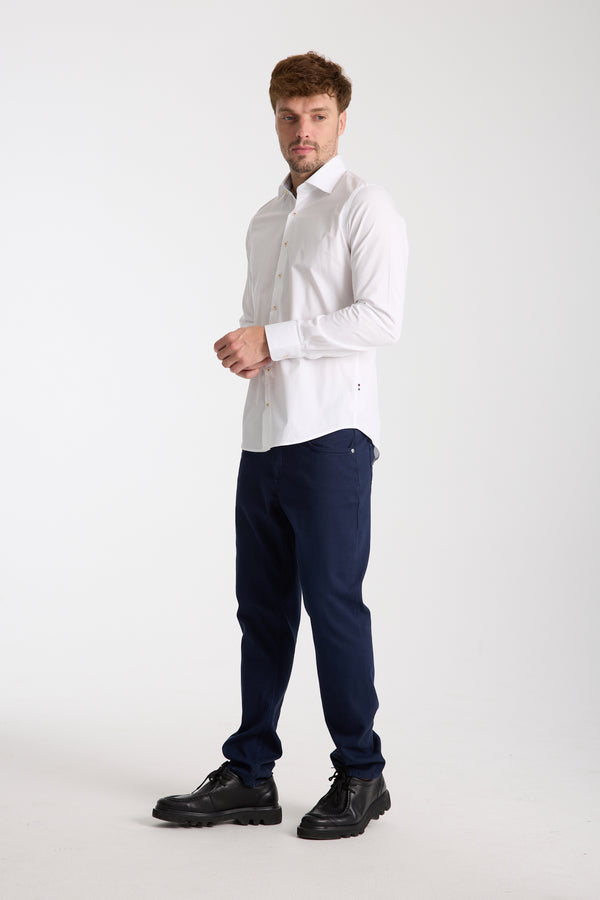 Firenze Sport Poplin Stretch Man Shirt White