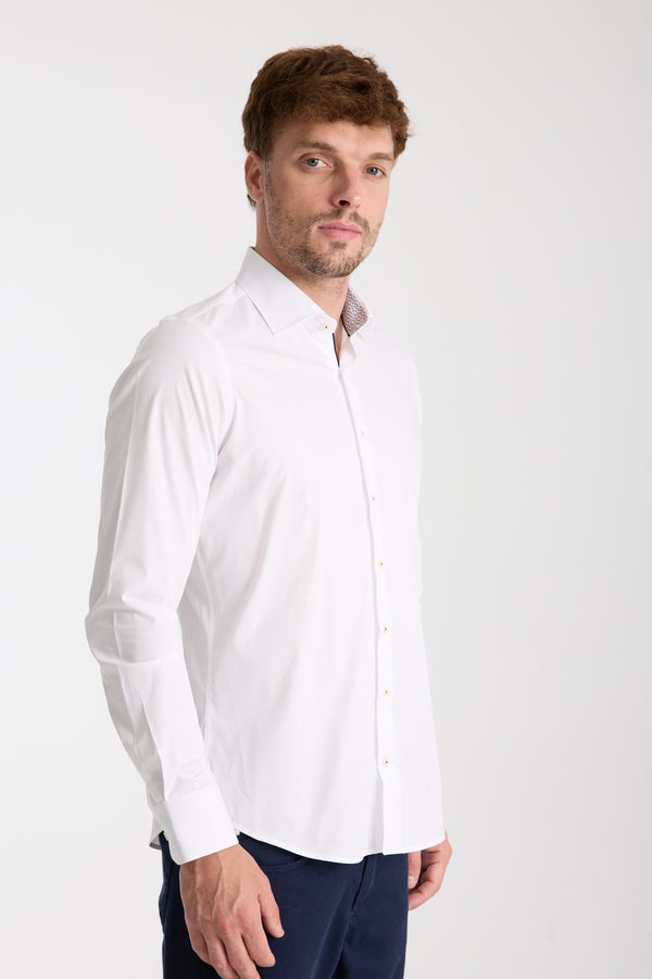 Firenze Sport Poplin Stretch Man Shirt White
