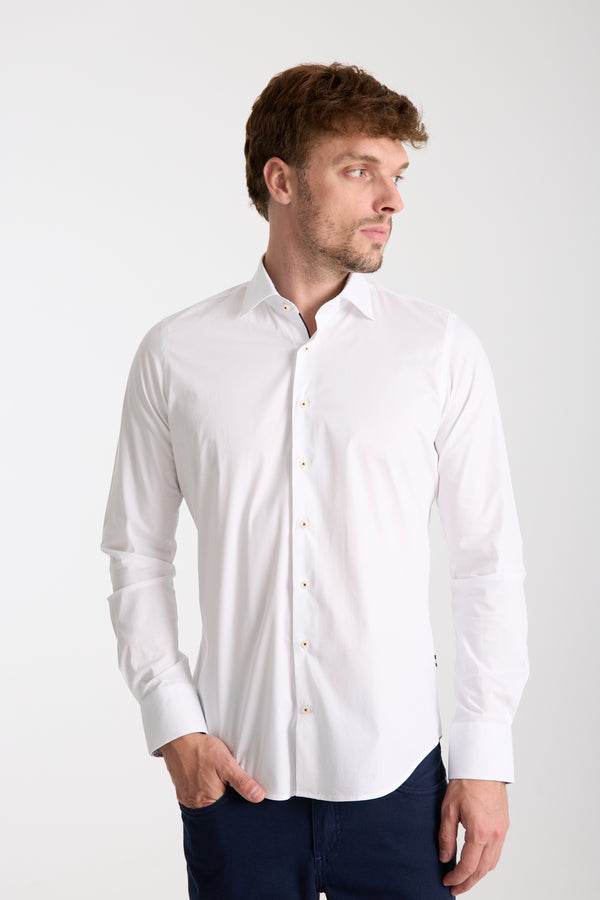 Firenze Sport Poplin Stretch Man Shirt White