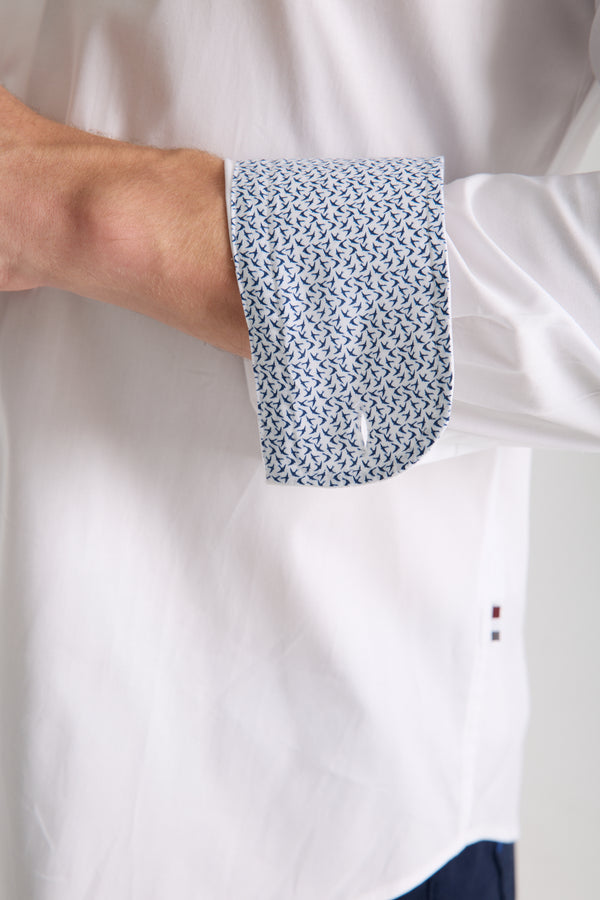 Firenze Sport Poplin Stretch Man Shirt White