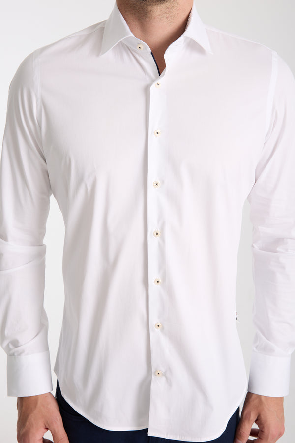 Firenze Sport Poplin Stretch Man Shirt White