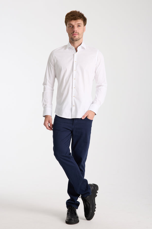 Firenze Sport Poplin Stretch Man Shirt White