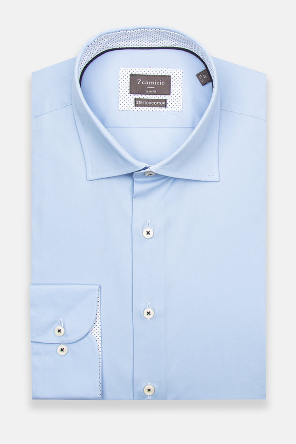 Chemise Homme Firenze Sport Popelin Stretch Bleu clair