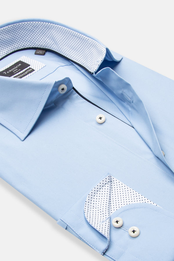 Chemise Homme Firenze Sport Popelin Stretch Bleu clair