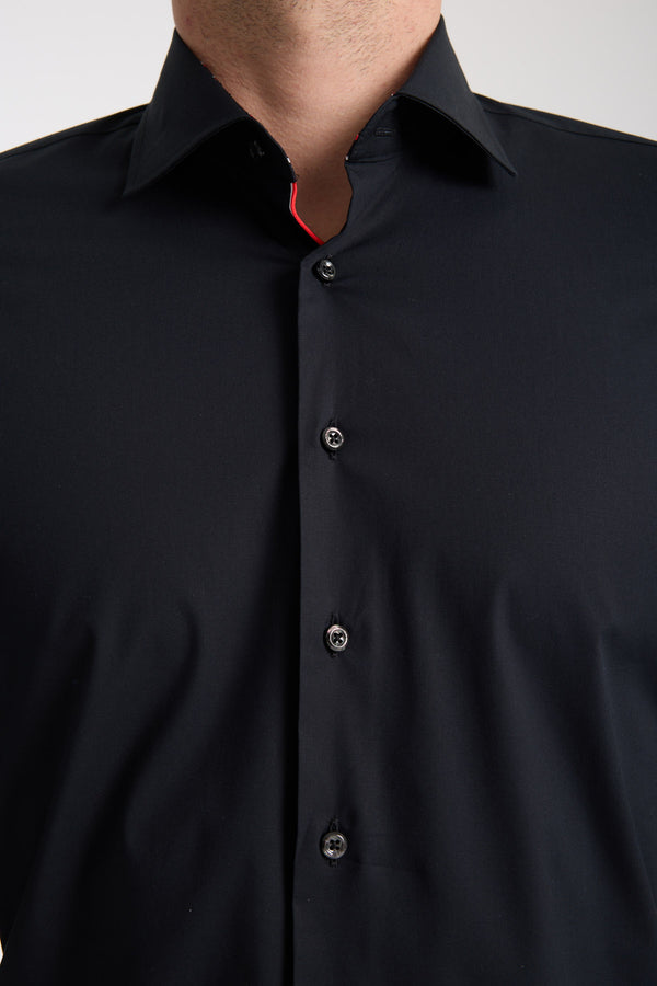 Firenze Sport Poplin Stretch Man Shirt Black