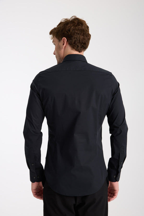 Firenze Sport Poplin Stretch Man Shirt Black
