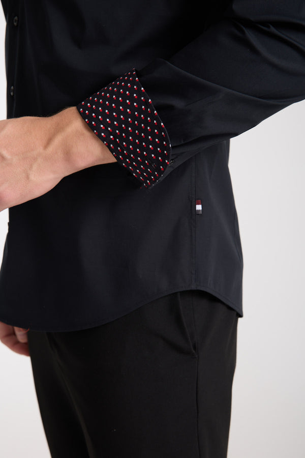 Firenze Sport Poplin Stretch Man Shirt Black