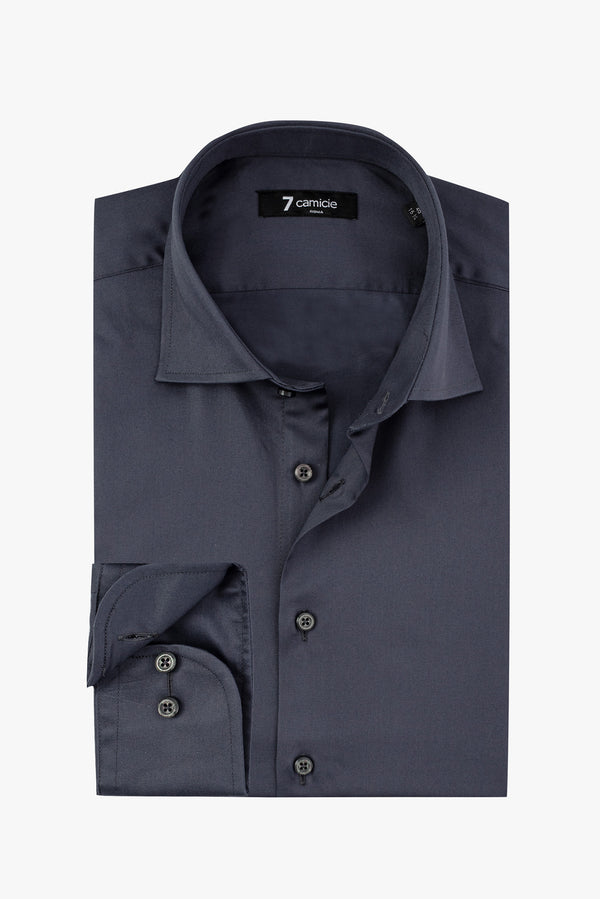 Firenze Essentials Satin Man Shirt Grey