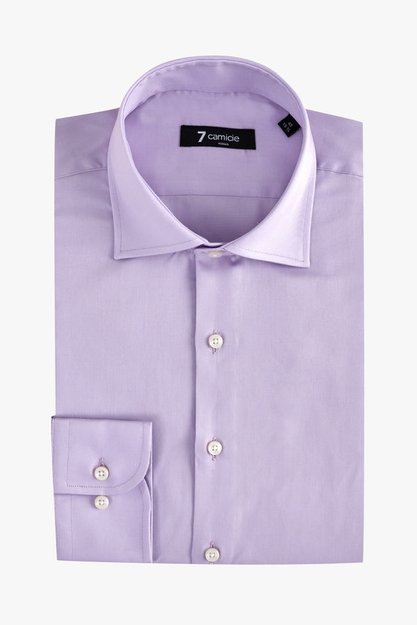 Firenze Essentials Satin Man Shirt Lilac