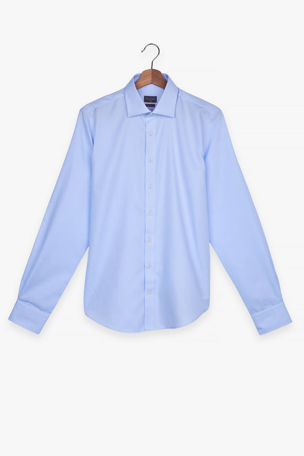 Camicia Uomo Firenze Essential Twill Celeste No Stiro