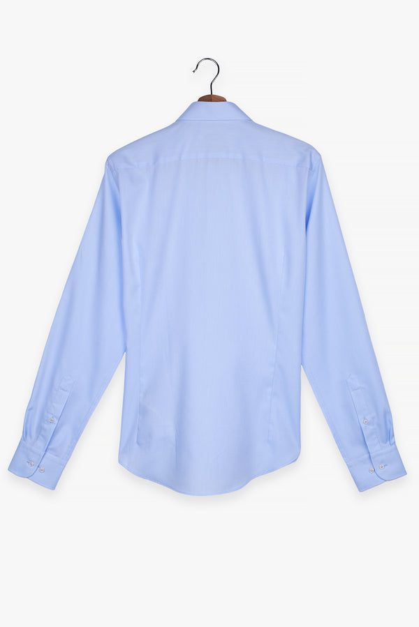 Camicia Uomo Firenze Essential Twill Celeste No Stiro