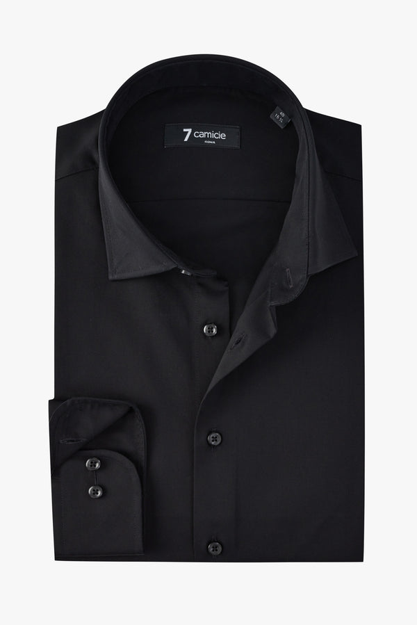Chemise Homme Firenze Essential Satin Noir