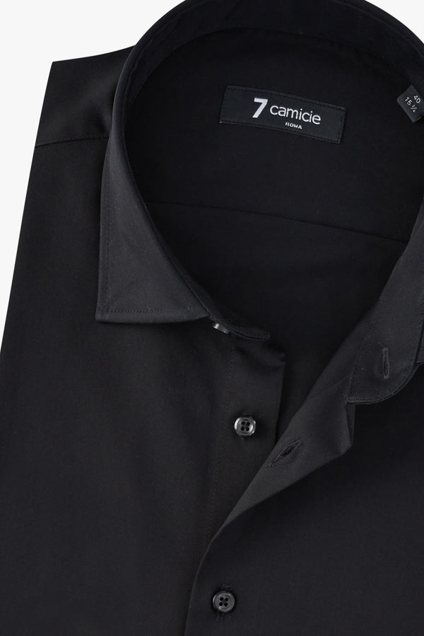 Chemise Homme Firenze Essential Satin Noir