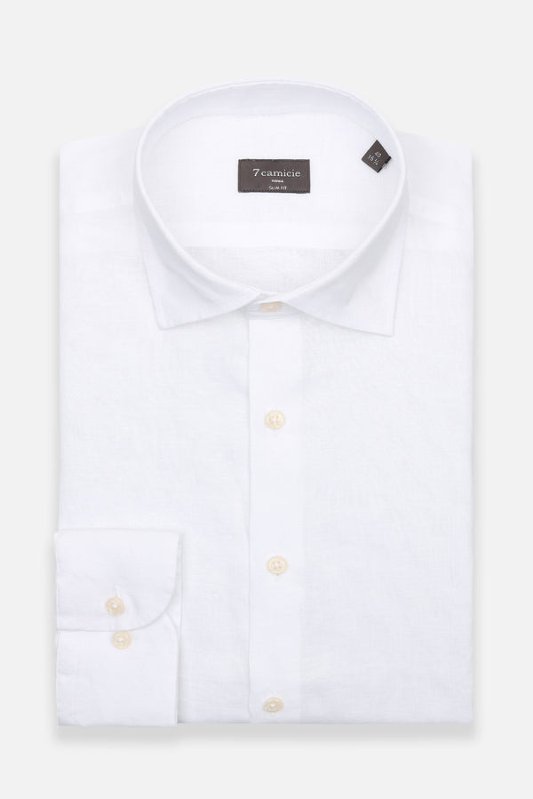 Camisa Hombre Firenze Essential Lino Blanco