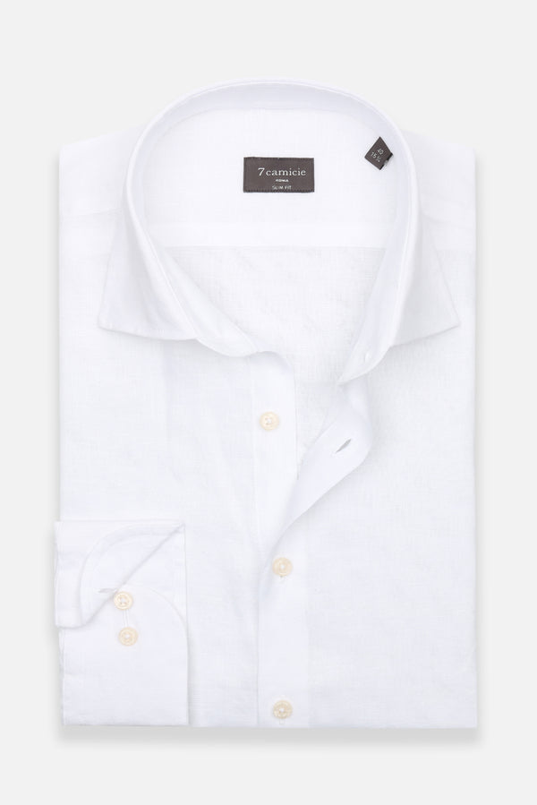 Camisa Hombre Firenze Essential Lino Blanco