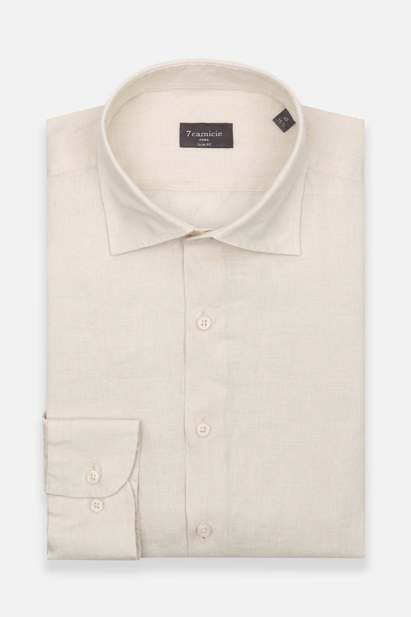 Chemise Homme Firenze Essential Lin Beige
