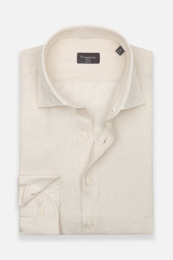 Chemise Homme Firenze Essential Lin Beige