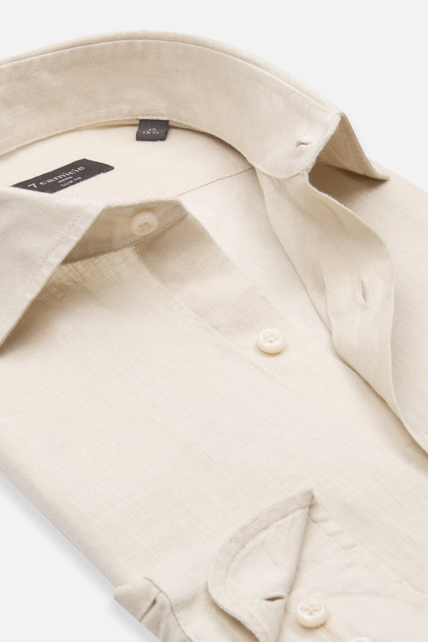 Chemise Homme Firenze Essential Lin Beige