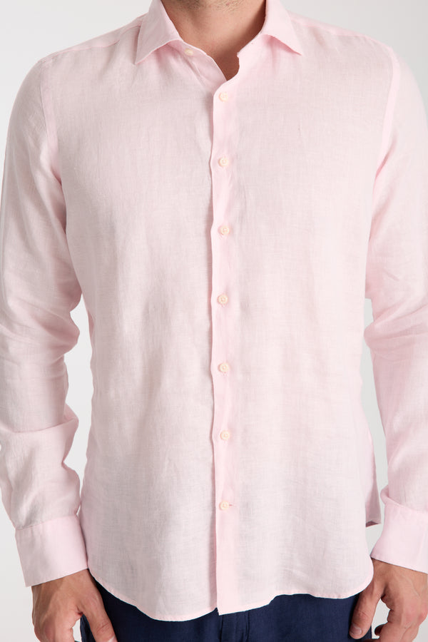 Chemise Homme Firenze Essential Lin Rose