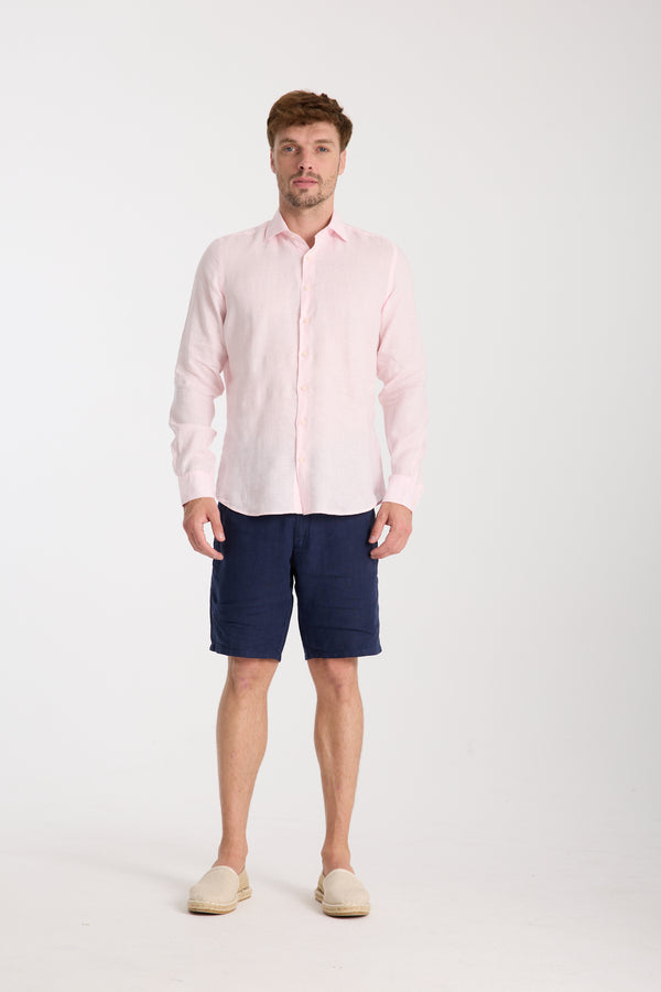 Chemise Homme Firenze Essential Lin Rose