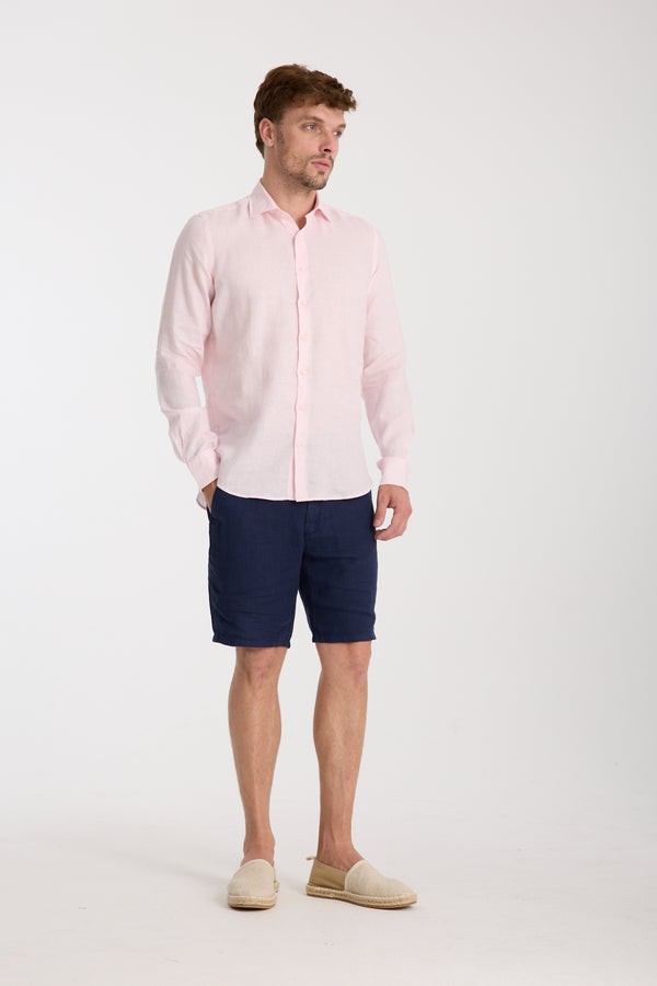 Chemise Homme Firenze Essential Lin Rose