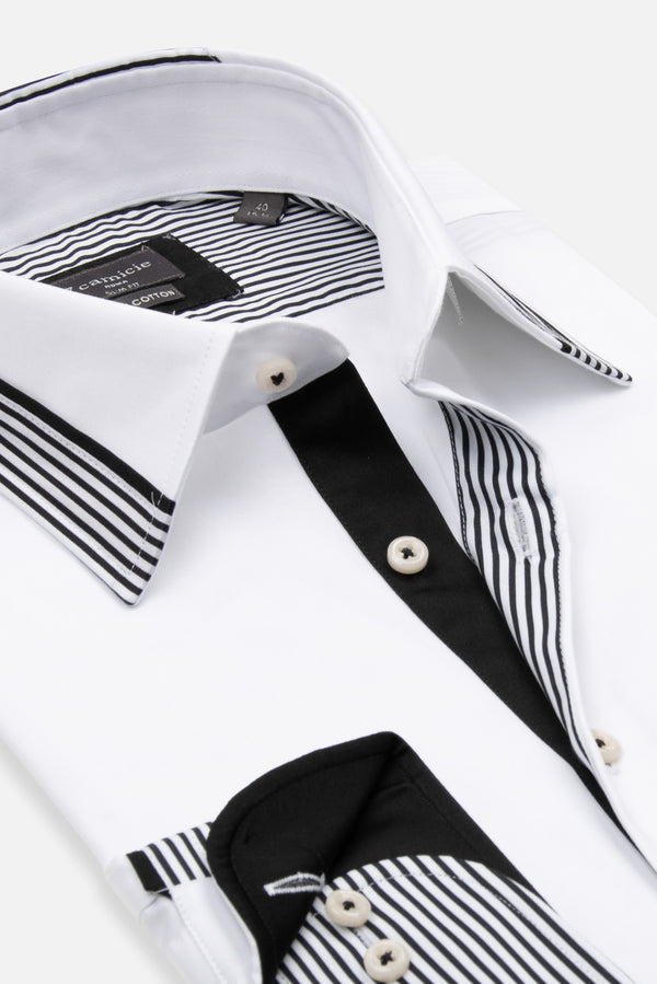 Camisa Hombre Sport Satin Blanco