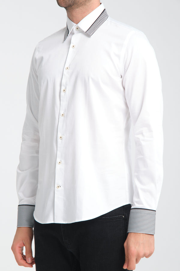 Camisa Hombre Sport Satin Blanco